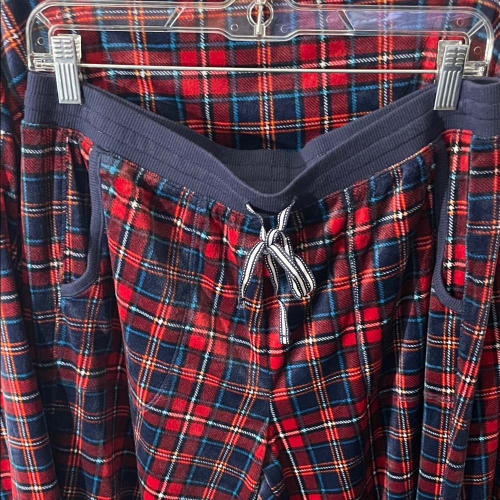 Nautica Women's 2 Piece Fleece Pajama Sleepwear Set Red Plaid M /Z11 - Picture 3 of 12